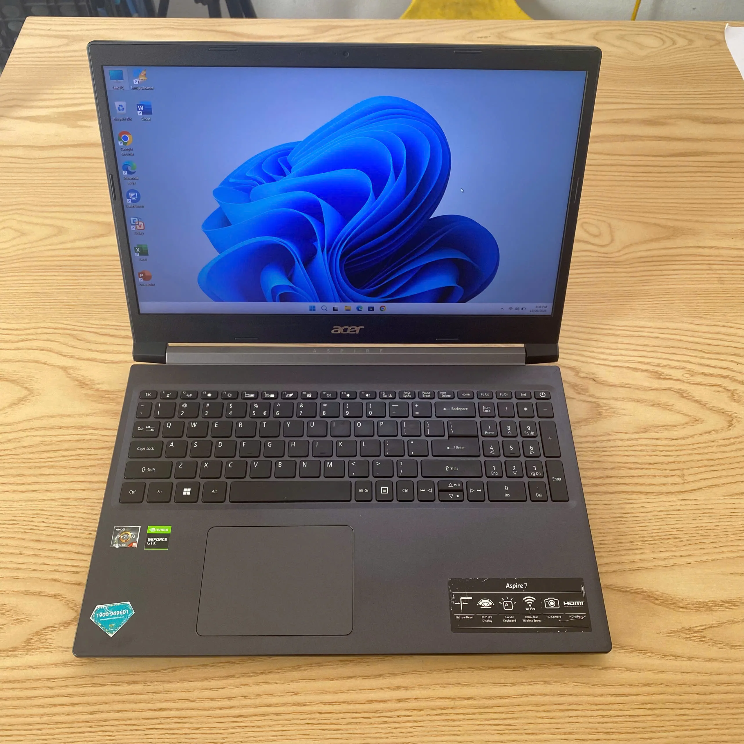Acer aspire A715-42G Ryzen 5 5500u, Ram 8GB, SSD 256GB, RTX1650, màn 15.6" FHD
