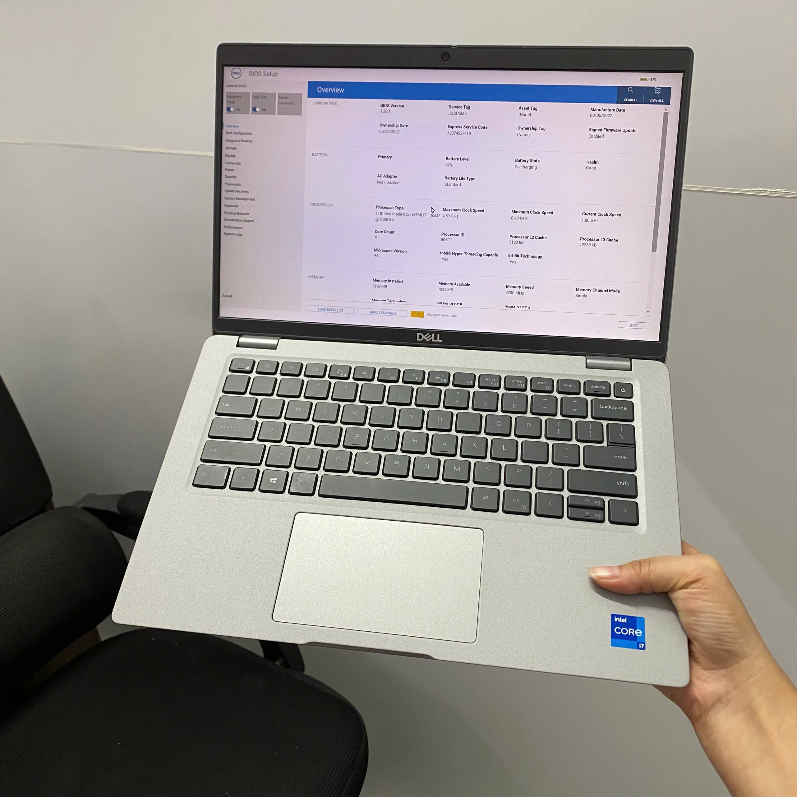 Dell Latitude 5420 core i7-1185G7 ram 8gb ssd 256gb/Màn hình 14"