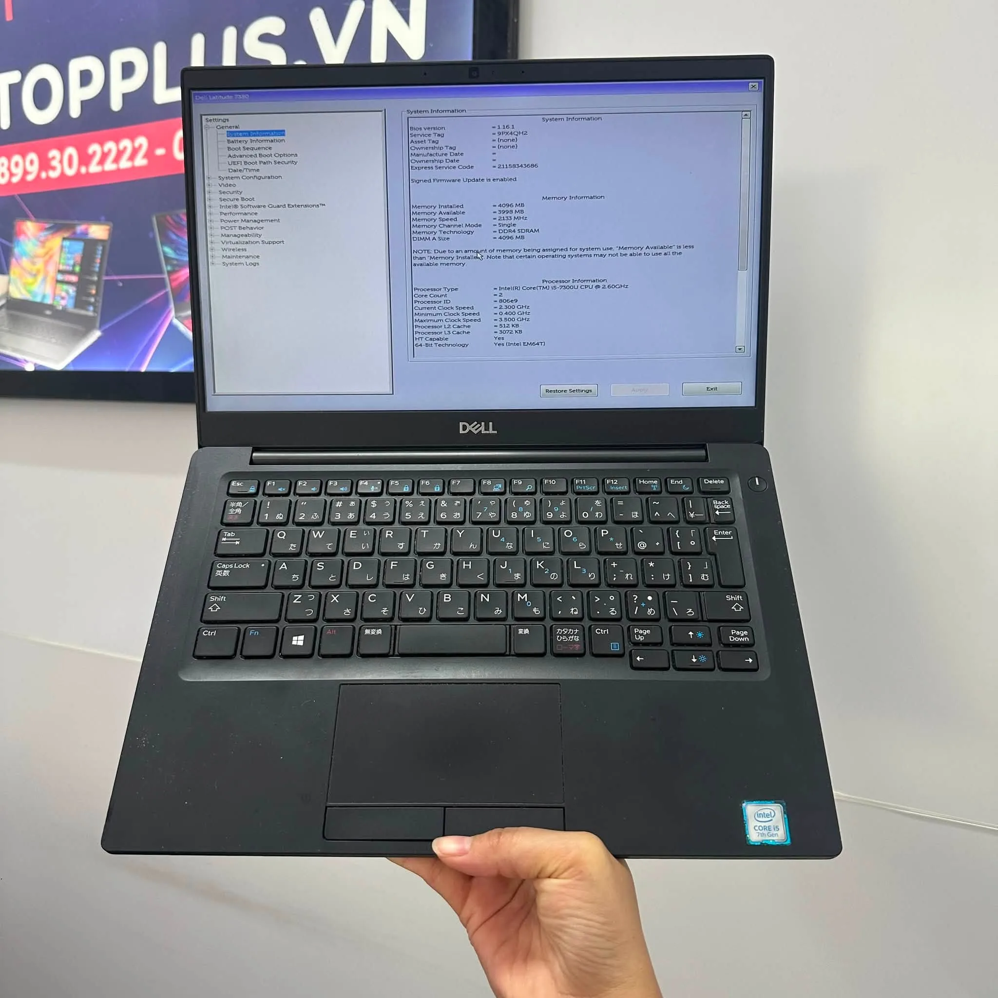 Dell Latitude 7380 core i5-7300 ram 4gb ssd 128gb/Màn hình 13.3"