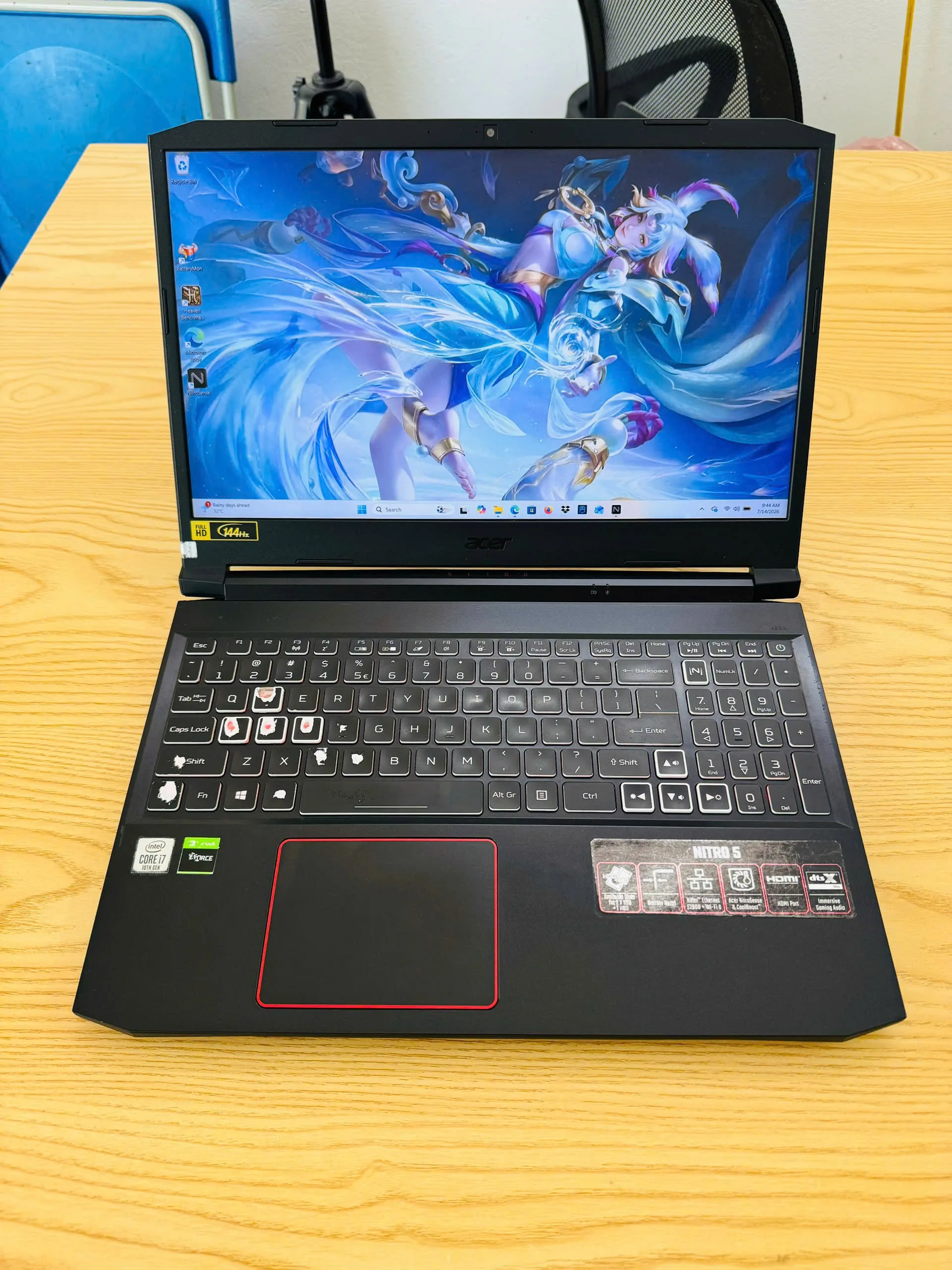 Acer Nitro AN515 core i7-10750H Ram 16GB SSD 512GB/card 1650ti/Màn hình 15.6" 144Hz