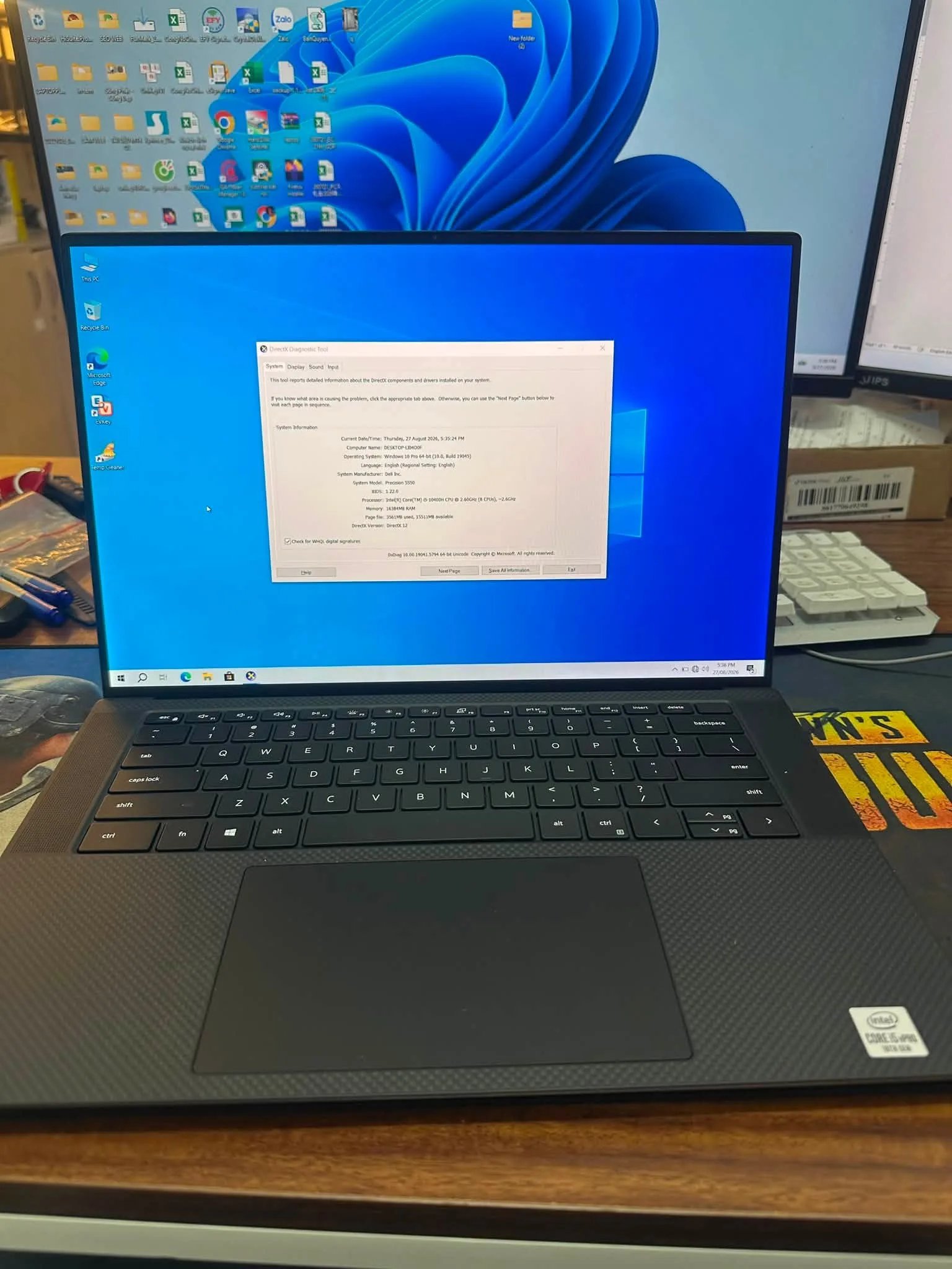 Dell Precision 5550 core i5-10400H ram 16gb ssd 256gb/Màn hình 15.6"