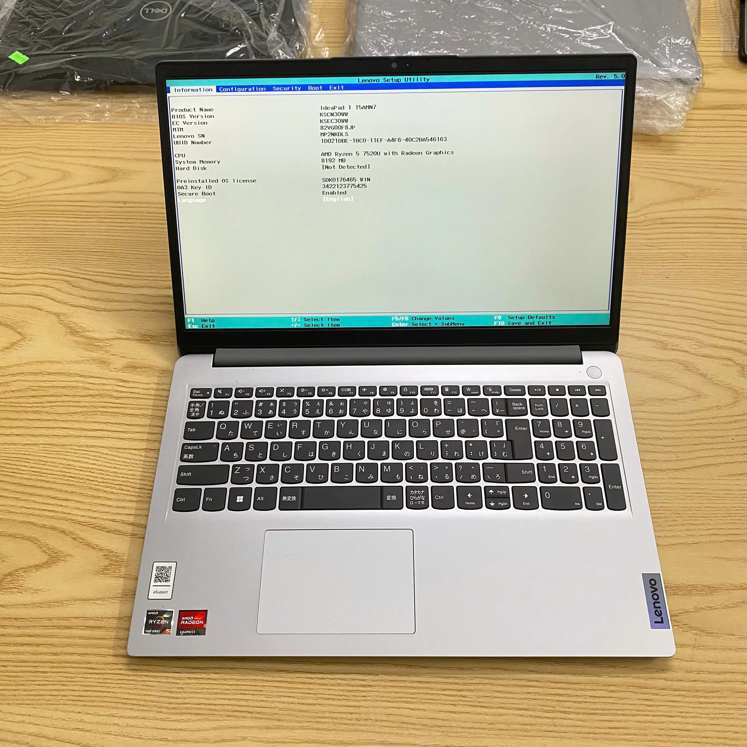 Lenovo ideapad 1-15AMN7 Ryzen 5 7520U Ram 8GB SSD 256GB màn 15.6"