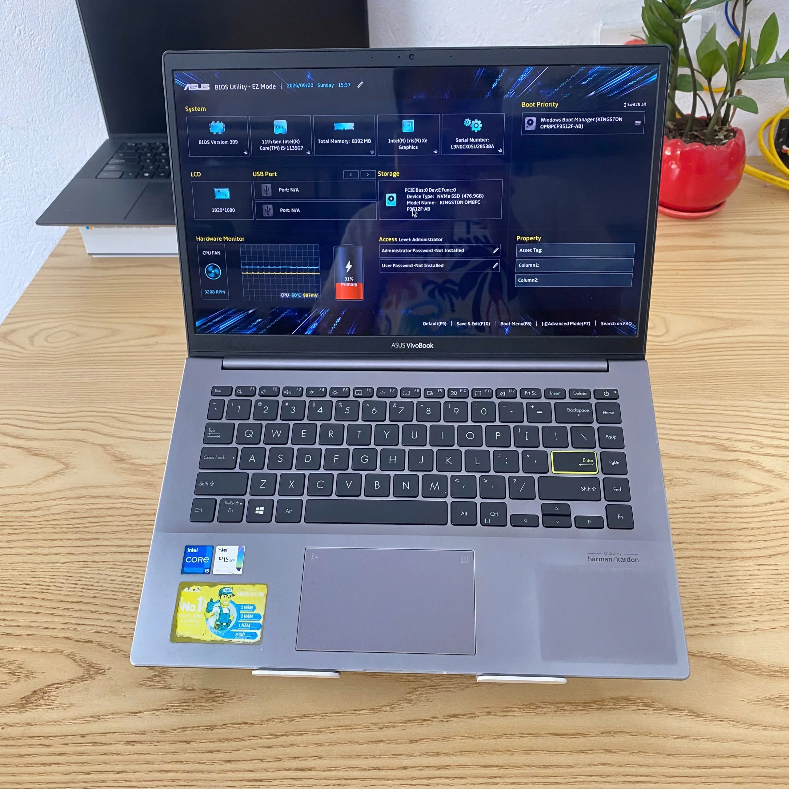 Asus vivobook X421 core i5-1135G7/Ram 8GB/SSD 256GB/ màn 14 inch