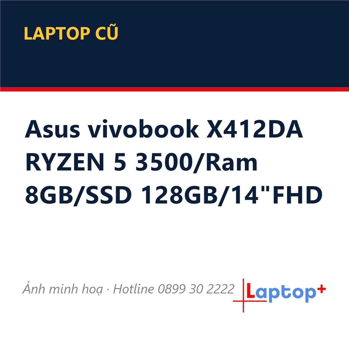 Asus vivobook X412DA RYZEN 5 3500/Ram 8GB/SSD 128GB/14"FHD