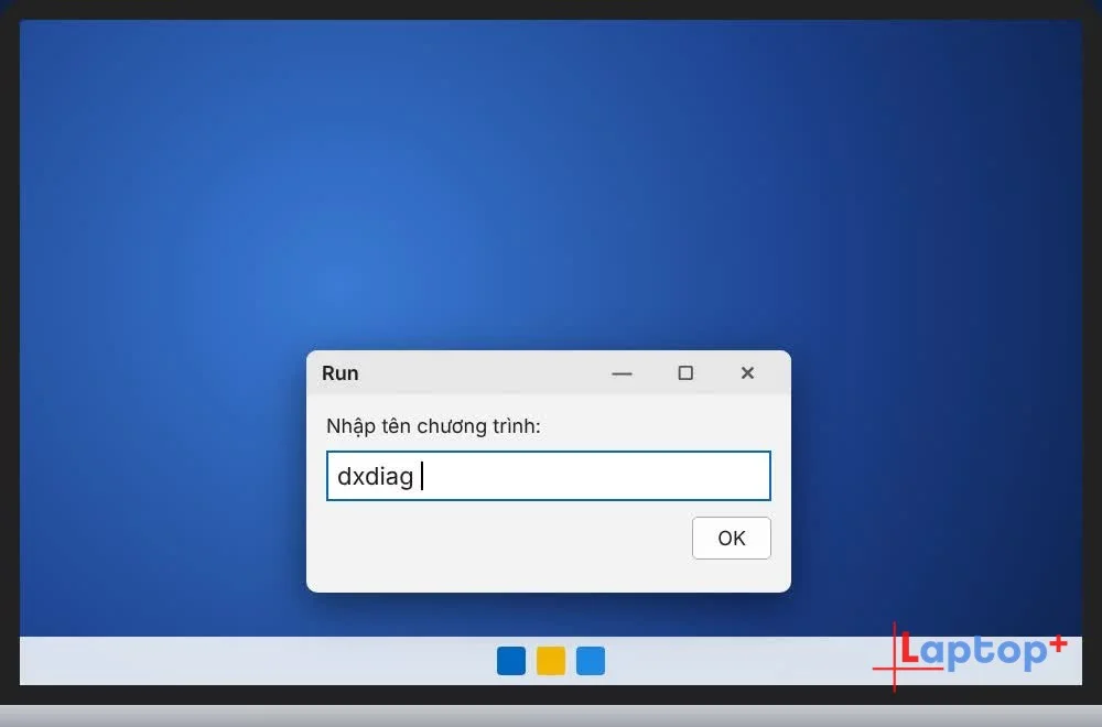 Gõ lệnh dxdiag trong hộp Run của Windows