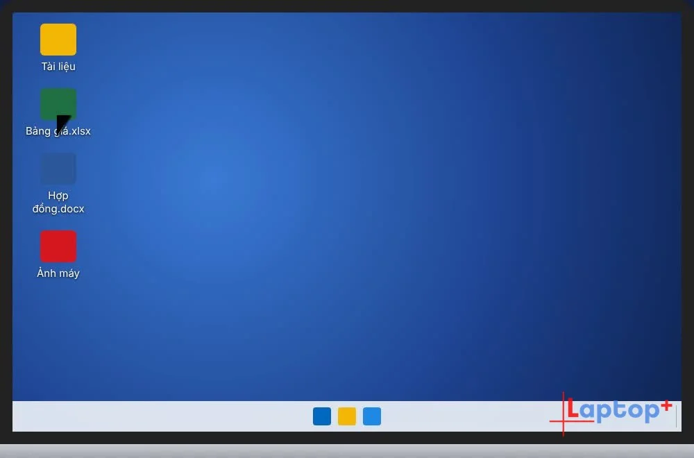 Mở file trên màn hình Desktop sau khi bấm Win + D