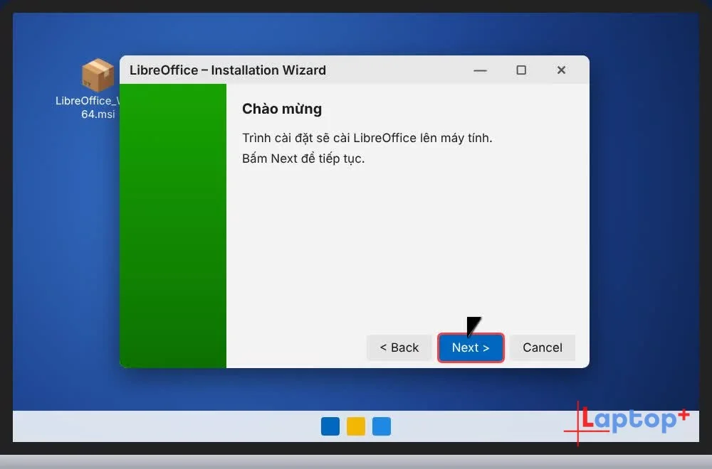 Mở file cài đặt LibreOffice trên Windows
