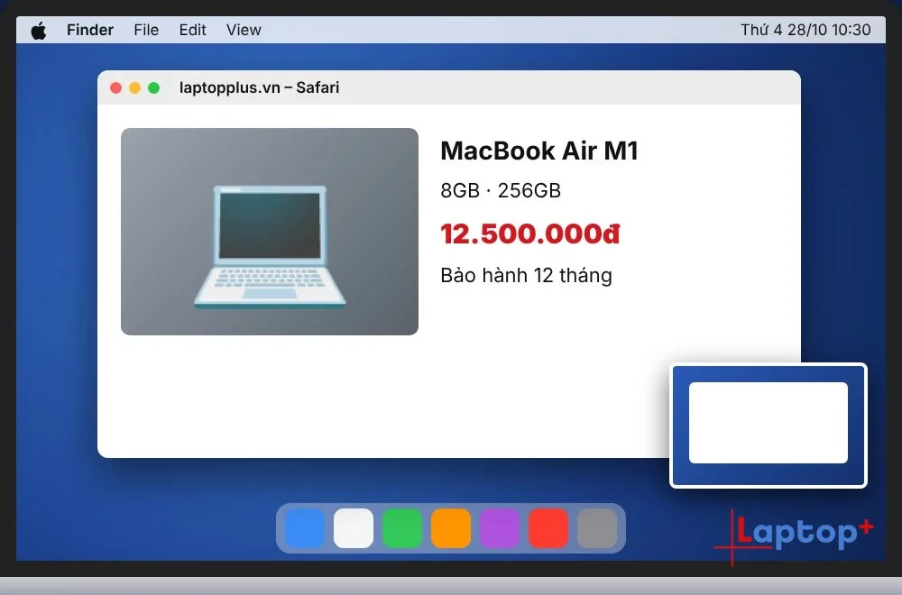 Chụp toàn màn hình MacBook bằng Command + Shift + 3