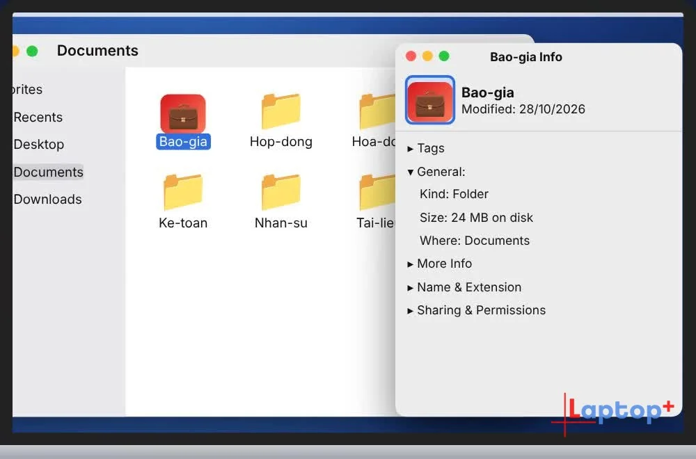 Bấm Command V dán ảnh làm biểu tượng thư mục