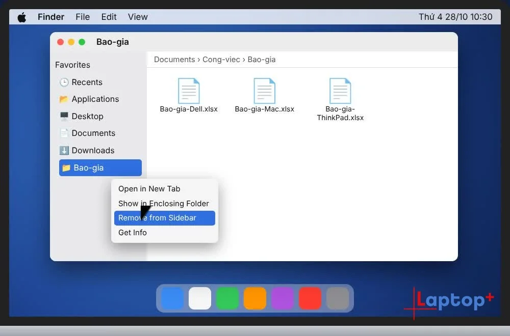 Remove from Sidebar để bỏ ghim thư mục trong Finder