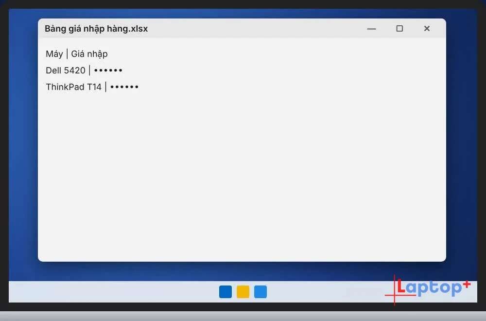 Đang mở tài liệu quan trọng trên laptop trước khi rời bàn