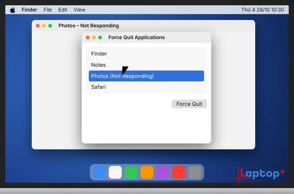 Chọn ứng dụng Not Responding trong Force Quit