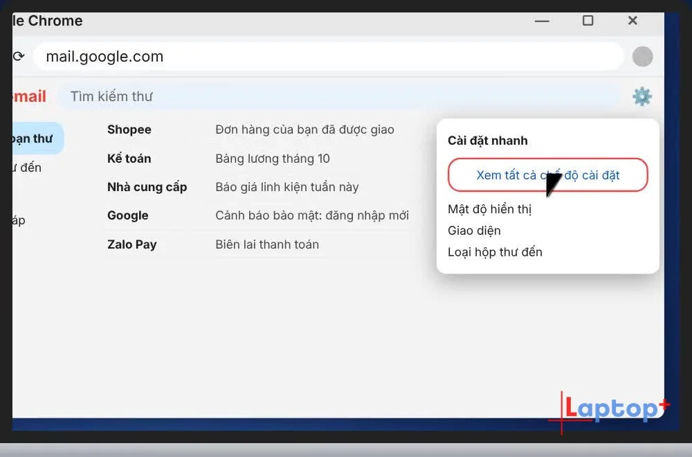 Chọn Xem tất cả chế độ cài đặt trong Gmail