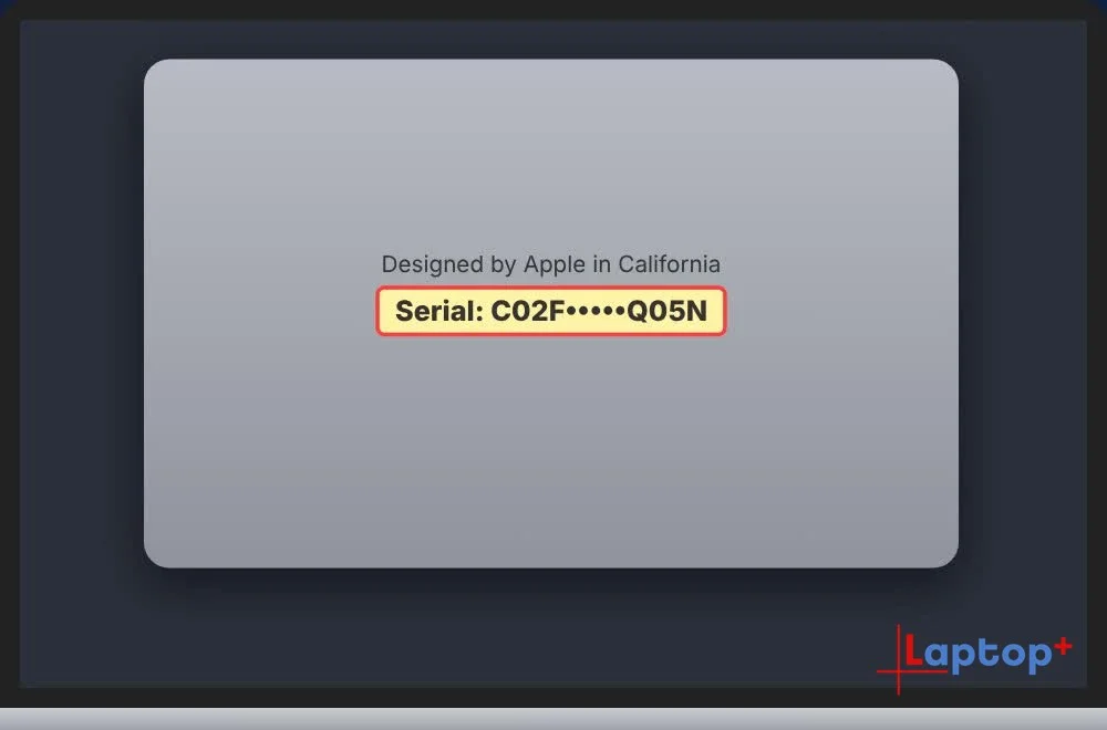 So số serial dưới đáy vỏ MacBook với serial trong máy