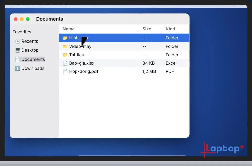 Chọn thư mục cần xem dung lượng trong Finder
