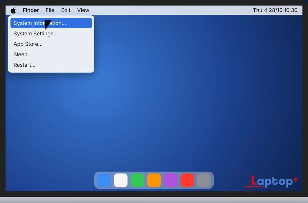 Giữ Option bấm logo táo hiện System Information trên MacBook